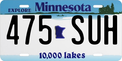 MN license plate 475SUH