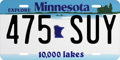 MN license plate 475SUY