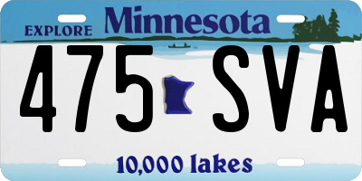 MN license plate 475SVA