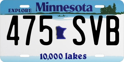 MN license plate 475SVB