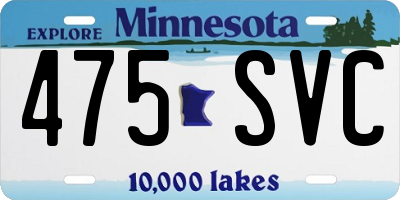 MN license plate 475SVC