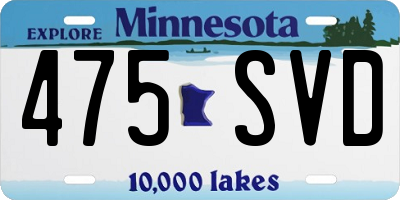 MN license plate 475SVD