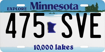 MN license plate 475SVE