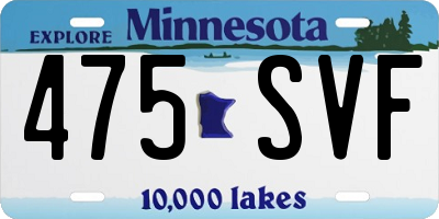 MN license plate 475SVF