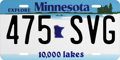 MN license plate 475SVG