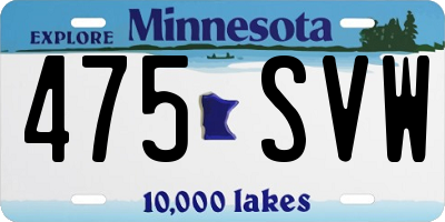 MN license plate 475SVW
