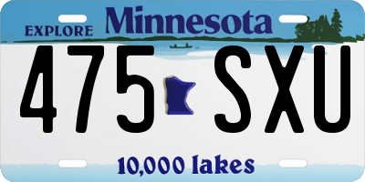 MN license plate 475SXU