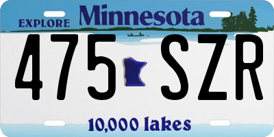 MN license plate 475SZR