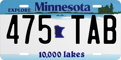 MN license plate 475TAB