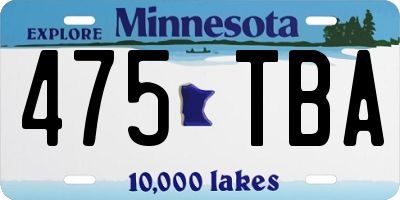 MN license plate 475TBA