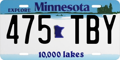 MN license plate 475TBY