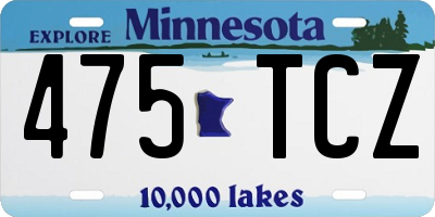MN license plate 475TCZ