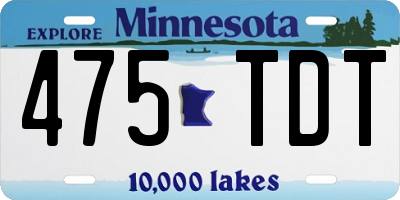 MN license plate 475TDT