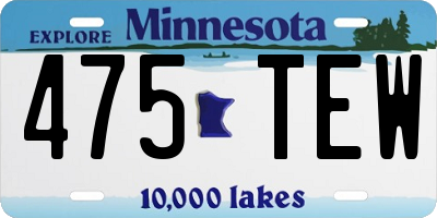 MN license plate 475TEW