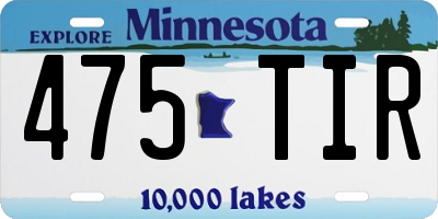 MN license plate 475TIR