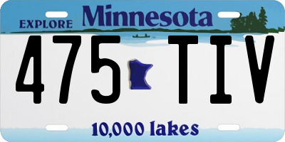 MN license plate 475TIV
