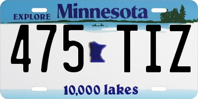 MN license plate 475TIZ