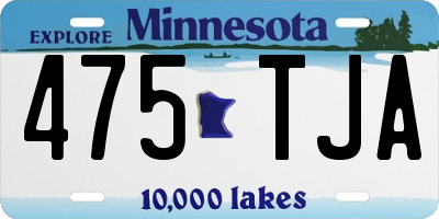 MN license plate 475TJA