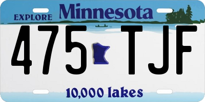 MN license plate 475TJF
