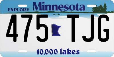 MN license plate 475TJG