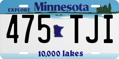 MN license plate 475TJI