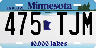 MN license plate 475TJM