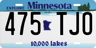 MN license plate 475TJO