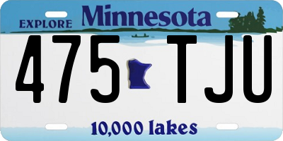 MN license plate 475TJU