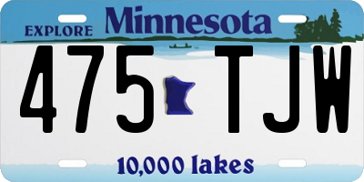 MN license plate 475TJW