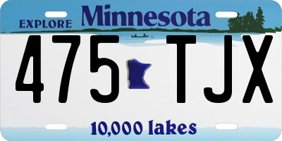 MN license plate 475TJX