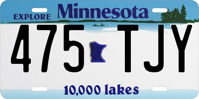 MN license plate 475TJY