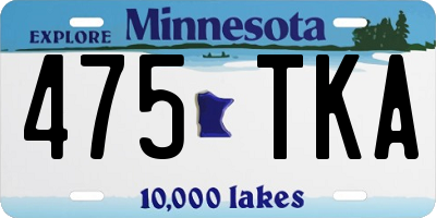 MN license plate 475TKA