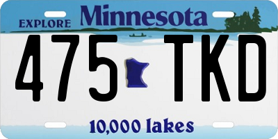 MN license plate 475TKD