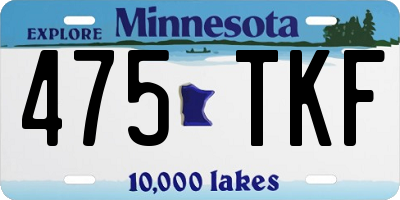 MN license plate 475TKF