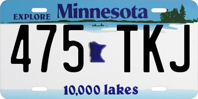 MN license plate 475TKJ