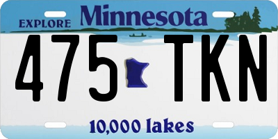 MN license plate 475TKN