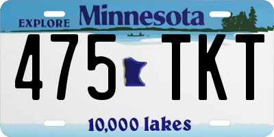 MN license plate 475TKT