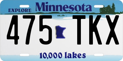MN license plate 475TKX