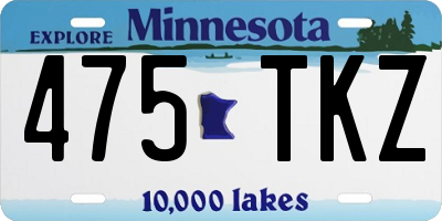 MN license plate 475TKZ