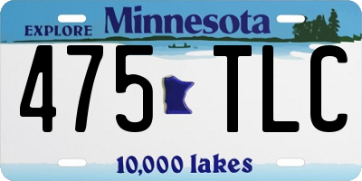 MN license plate 475TLC
