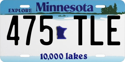 MN license plate 475TLE