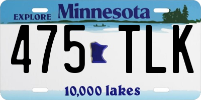MN license plate 475TLK