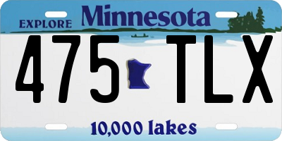 MN license plate 475TLX