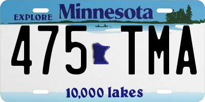 MN license plate 475TMA