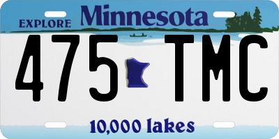 MN license plate 475TMC
