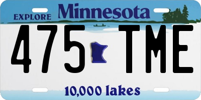 MN license plate 475TME