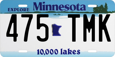 MN license plate 475TMK