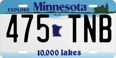 MN license plate 475TNB