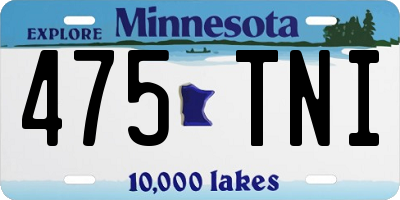 MN license plate 475TNI