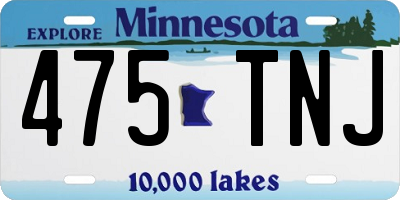 MN license plate 475TNJ